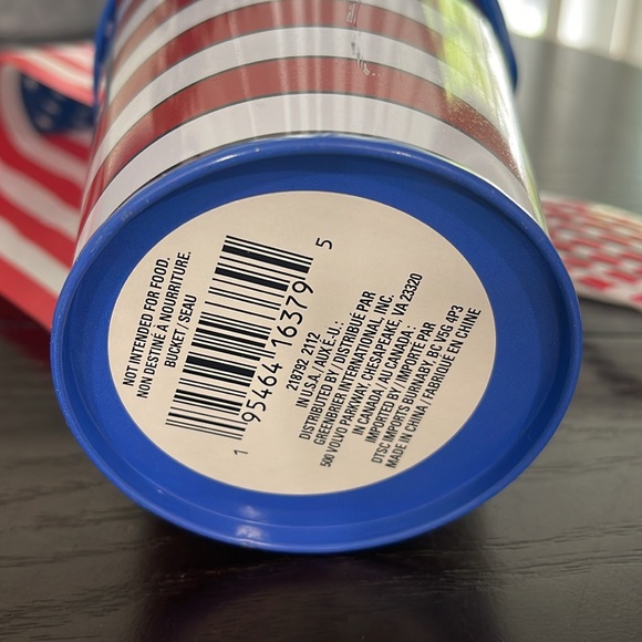 AMERICAN FLAG USA PATRIOTIC METAL TIN BUCKET NOVELTY GLASSES TOY 4TH OF JULY - Picture 9 of 11
